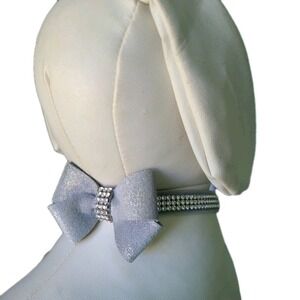 Susan Lanci Collar 3 Row Giltmore W/ Nouveau Bow Glitzerati Platinum Medium